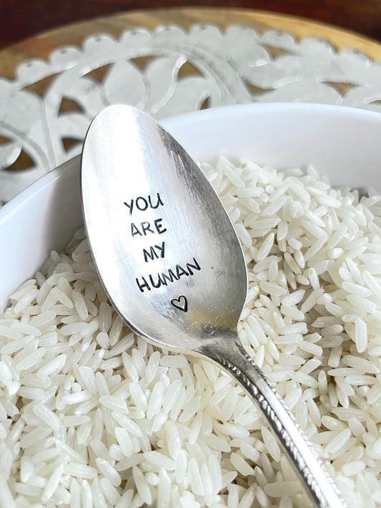 Hand Stamped Teaspoon-You Are My Human